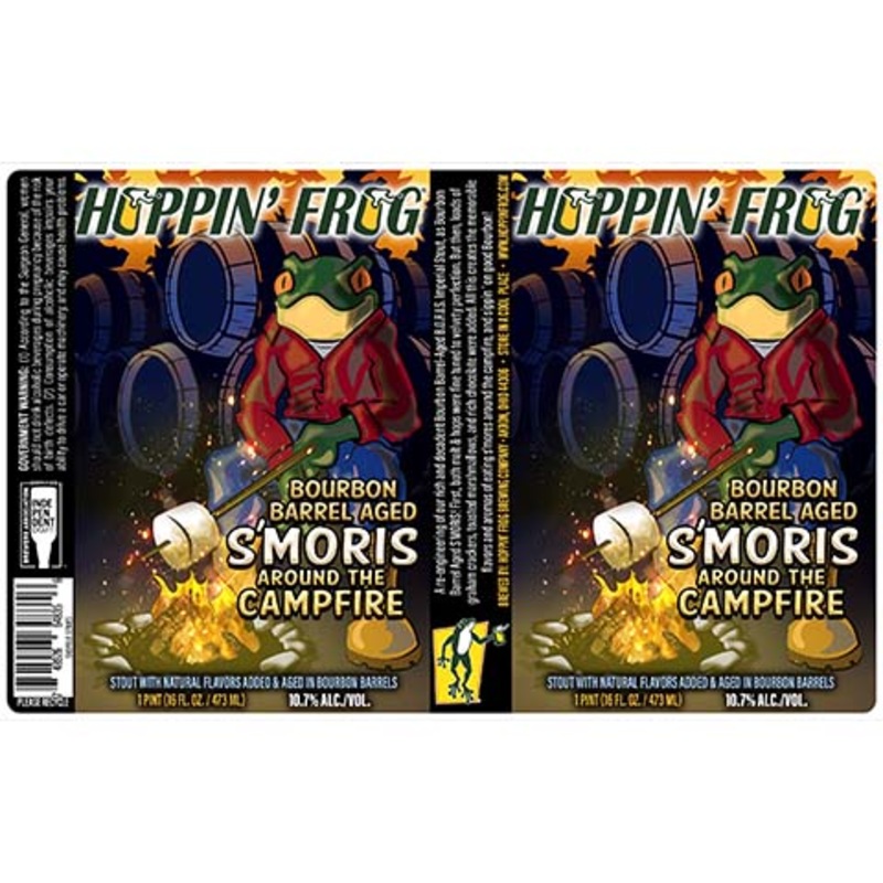 Hoppin’ Frog Bourbon Barrel Aged S’moris Around The Campfire Stout 16OZ SINGLE CAN