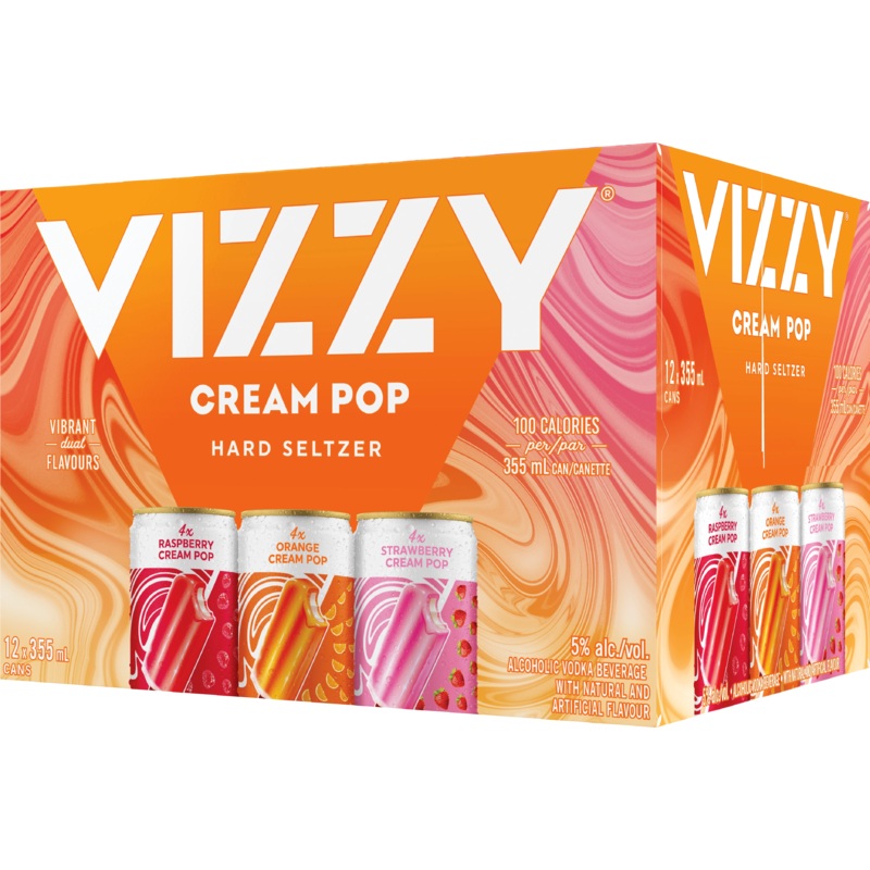 VIZZY HARD SELTZER CREAM POP MIXER 355ML 12PK CAN @ MacTaggart Ridge [1056056] 4260 ml