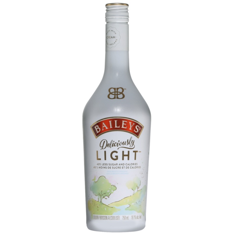BAILEYS DELICIOUSLY LIGHT CREAM LIQUEUR 40% LESS SUGAR AND CALORIES 32.2 750ML 750ML