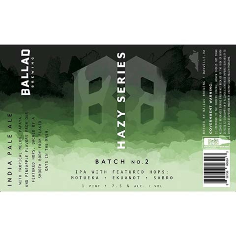 Ballad Hazy Series Batch No. 2 IPA 16OZ SINGLE CAN