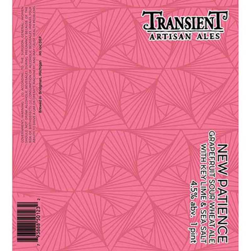 Transient Artisan Ales New Patience Grapefruit Sour 16OZ SINGLE CAN