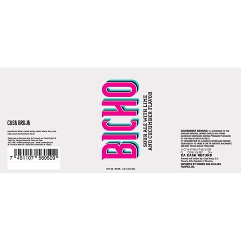 Casa Bruja Bicho Sour Ale 12OZ SINGLE BTL