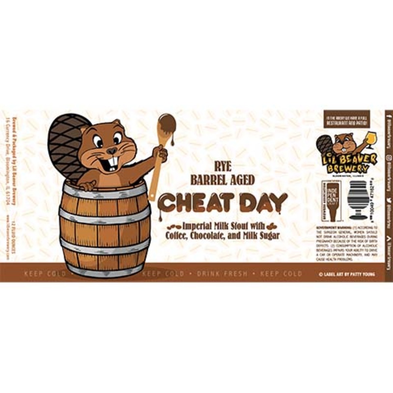 Lil Beaver Rye Barrel Aged Cheat Day Imperial Milk Stout 12OZ SINGLE CAN