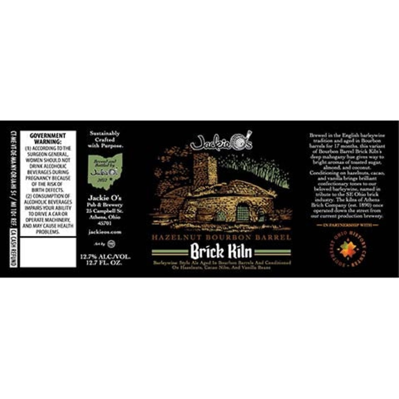 Jackie O’s Hazelnut Bourbon Barrel Brick Kiln Barleywine Style Ale 375ML CAN