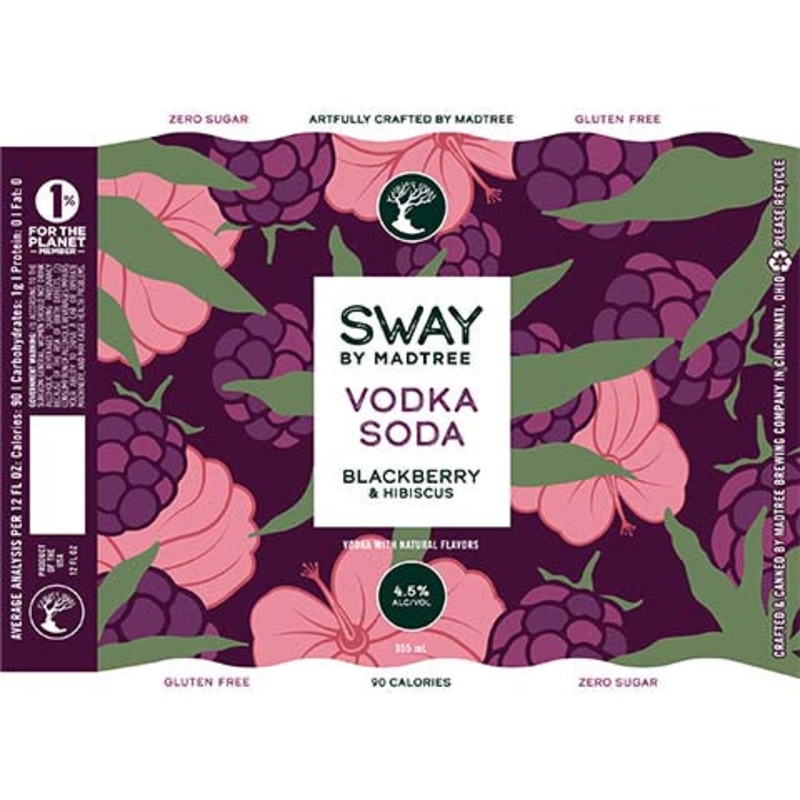 Madtree Sway Blackberry & Hibiscus Vodka Soda 12OZ SINGLE CAN