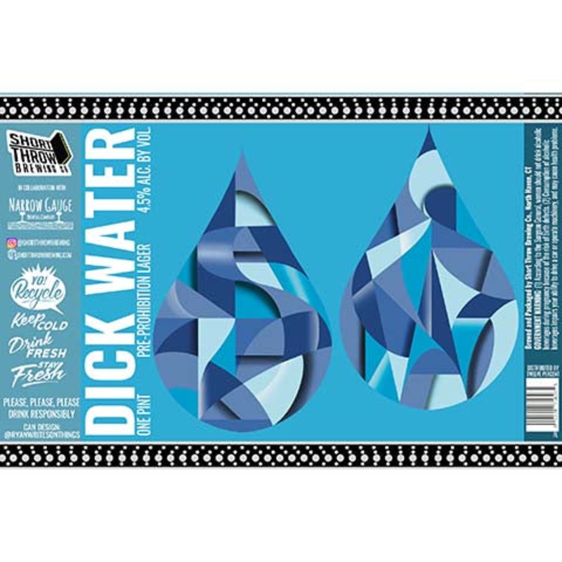 Short Throw Dick Water Lager 16OZ SINGLE CAN