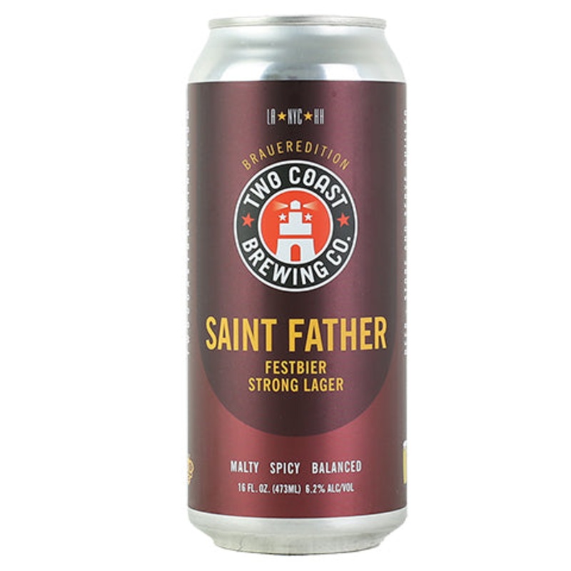 Two Coast Saint Father Lager 16OZ SINGLE CAN
