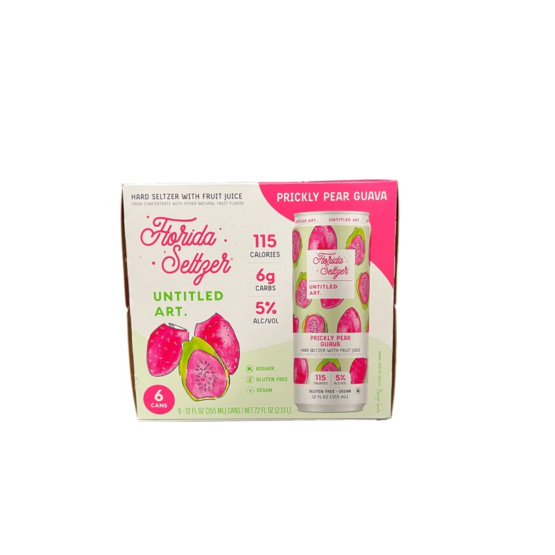 Untitled Art Florida Seltzer Prickly Pear Guava 6 Pack Cans