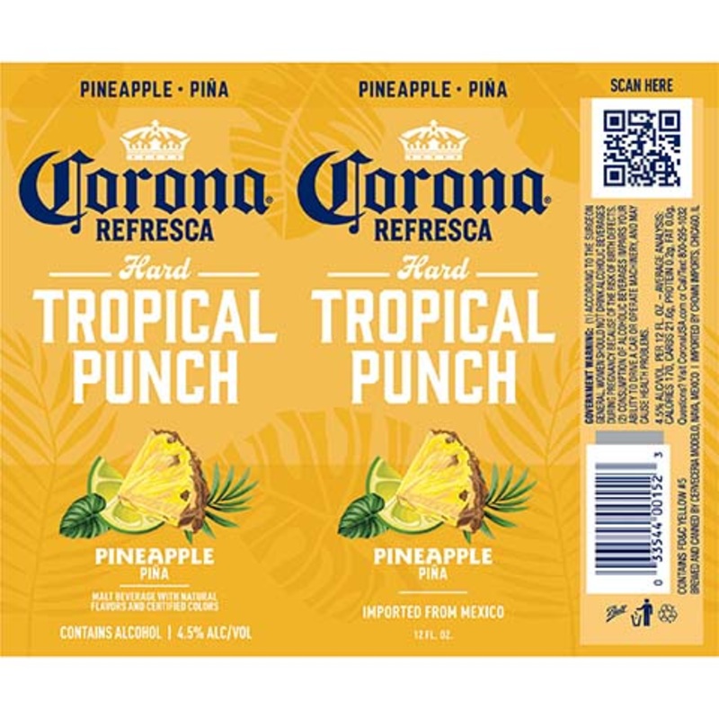 Corona Refresca Hard Tropical Punch (Pineapple) 12OZ SINGLE CAN