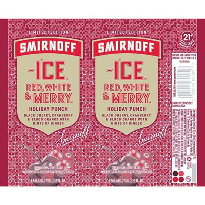 Smirnoff Ice Red, White & Merry Holiday Punch 12OZ SINGLE CAN