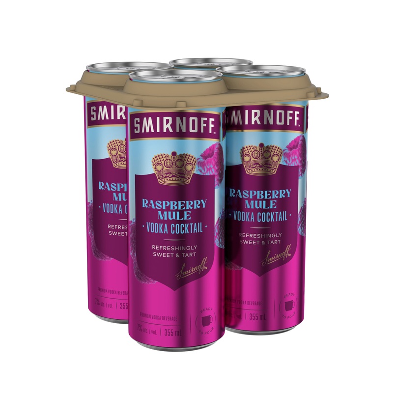 SMIRNOFF RASPBERRY MULE VODKA COCKTAIL 355ML 4PK CAN @ Lethbridge [1055813] 1420 ml