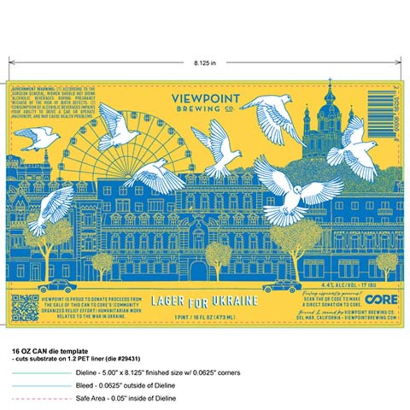Viewpoint Lager For Ukraine 16OZ SINGLE CAN