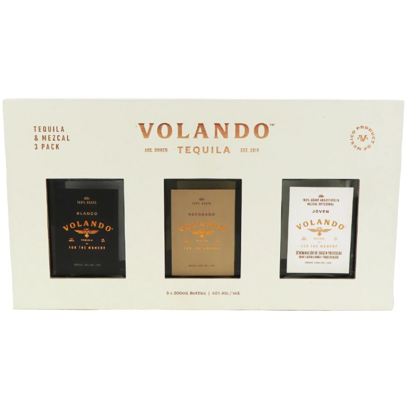 Volando Tequila & Mezcal Gift Set  Blanco, Reposado & Joven