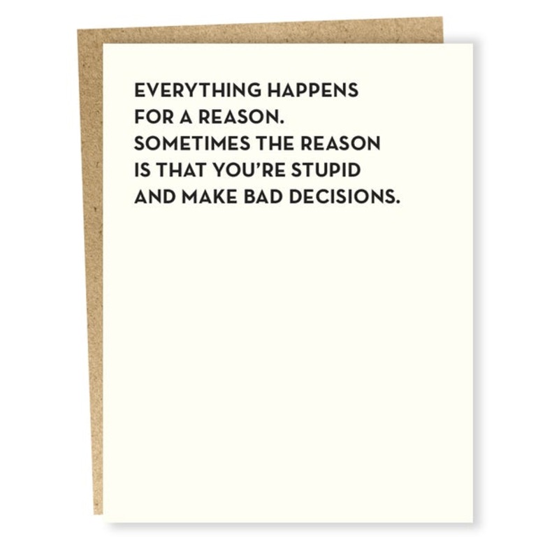 Sapling Press “Bad Decisions” Card