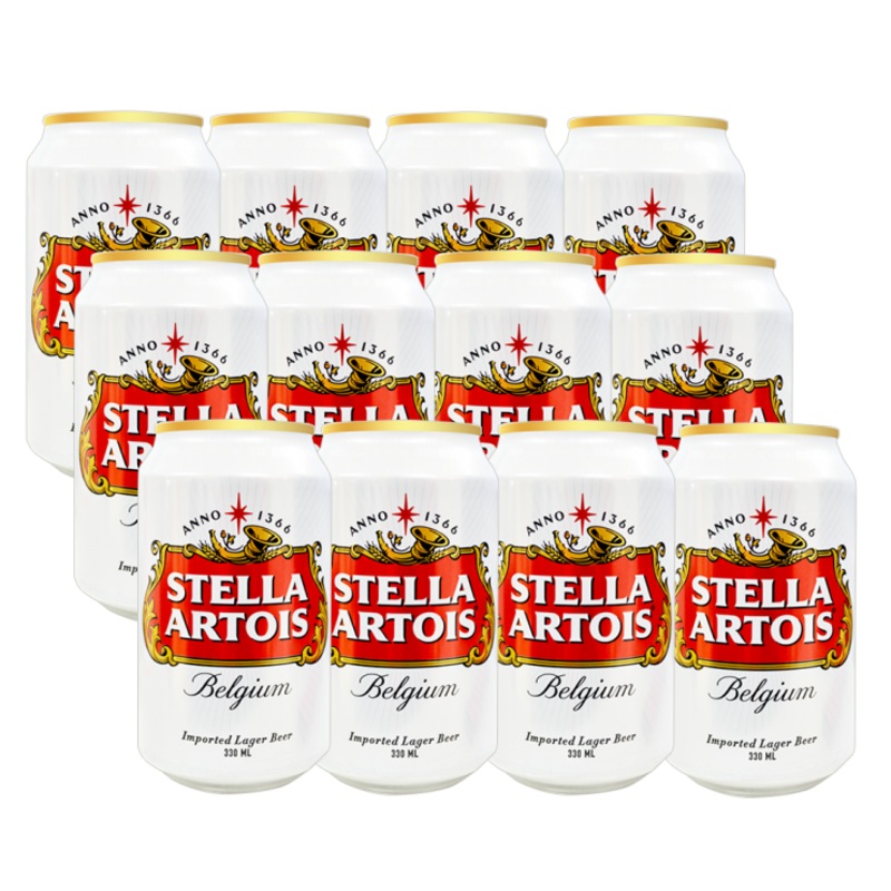 Stella Artois Beer 330ml Can x 12