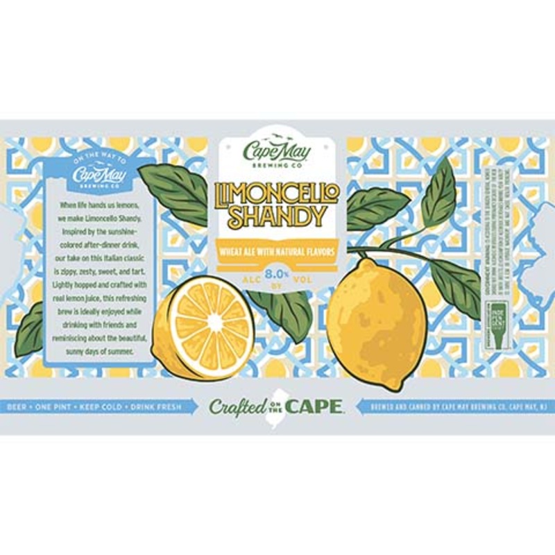 Cape May Limoncello Shandy Wheat Ale 16OZ SINGLE CAN