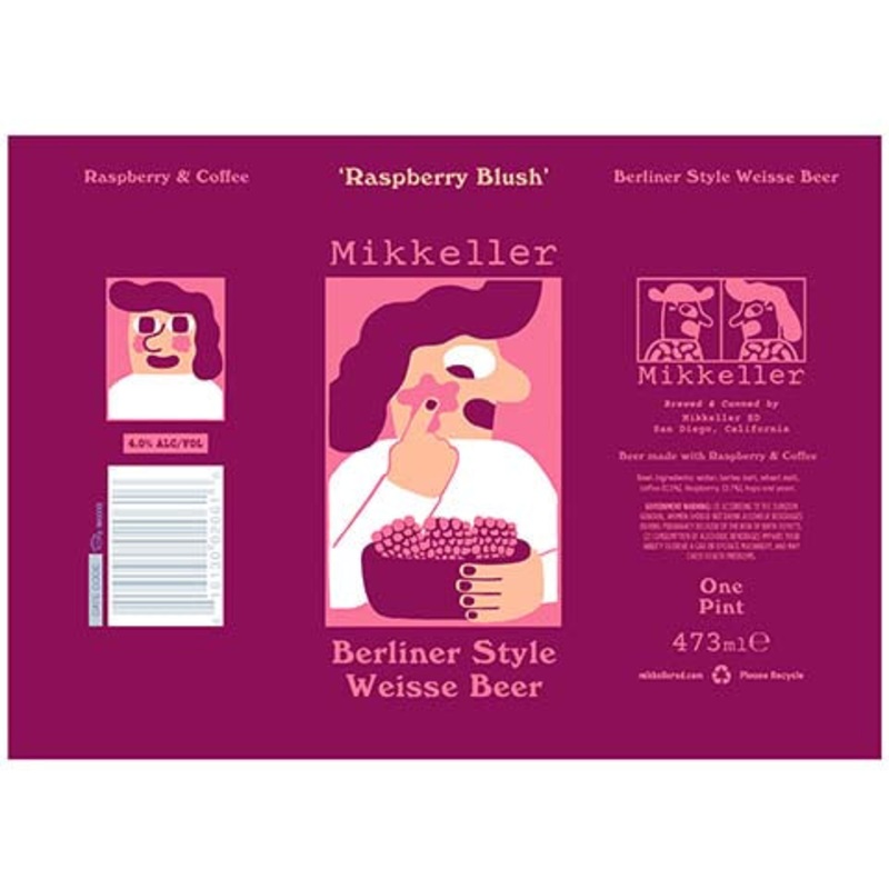 Mikkeller Raspberry Blush Berliner Weisse Beer 16OZ SINGLE CAN