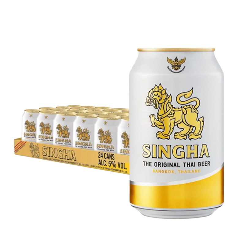 Singha Lager Beer 330ml Can x 24 (Case)