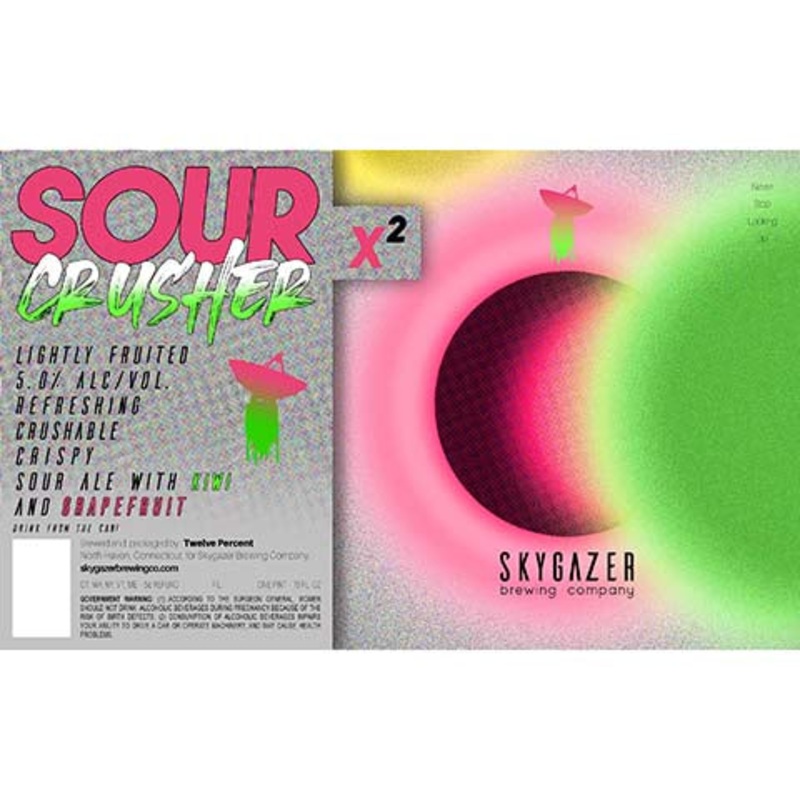 Skygazer Sour Crusher X2 Blood Kiwi and Grapefruit Sour Ale 16OZ SINGLE CAN