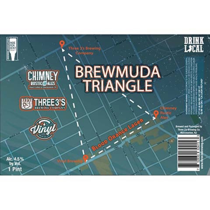 Three 3’s Brewmuda Triangle Lager 16OZ SINGLE CAN