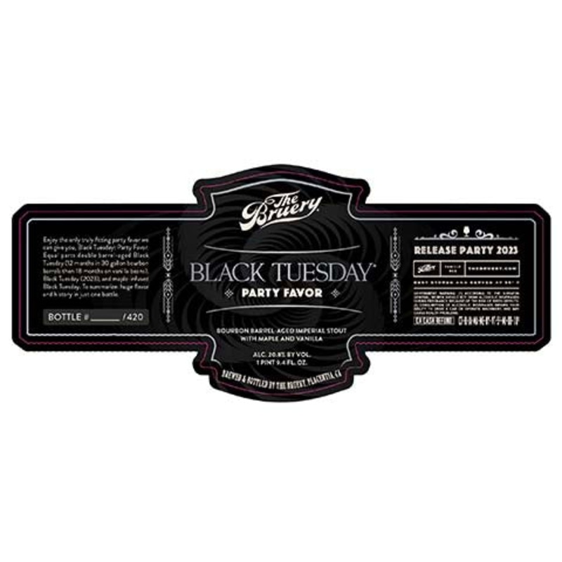 Bruery Black Tuesday Party Favor Imperial Stout 750ML BTL