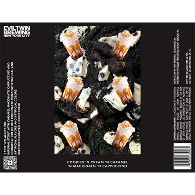 Evil Twin Cookies ‘N Cream ‘N Caramel ‘N Macchiato ‘N Cappuccino Imperial Stout 16OZ SINGLE CAN