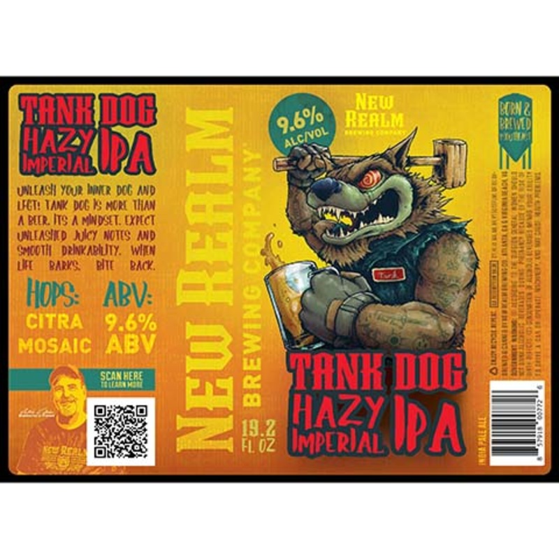 New Realm Tank Dog Hazy Imperial IPA 16OZ SINGLE CAN