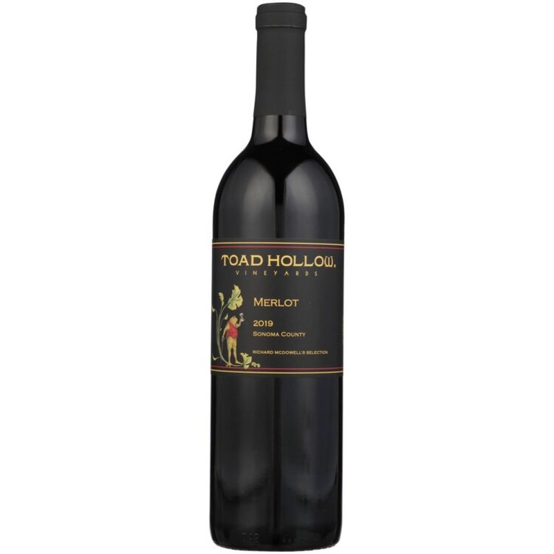 TOAD HOLLOW MERLOT RICHARD MCDOWELL’S SELECTION RICHARD MCDOWELL VINEYARD RUSSIAN RIVER VALLEY 2019 750ML 750ML