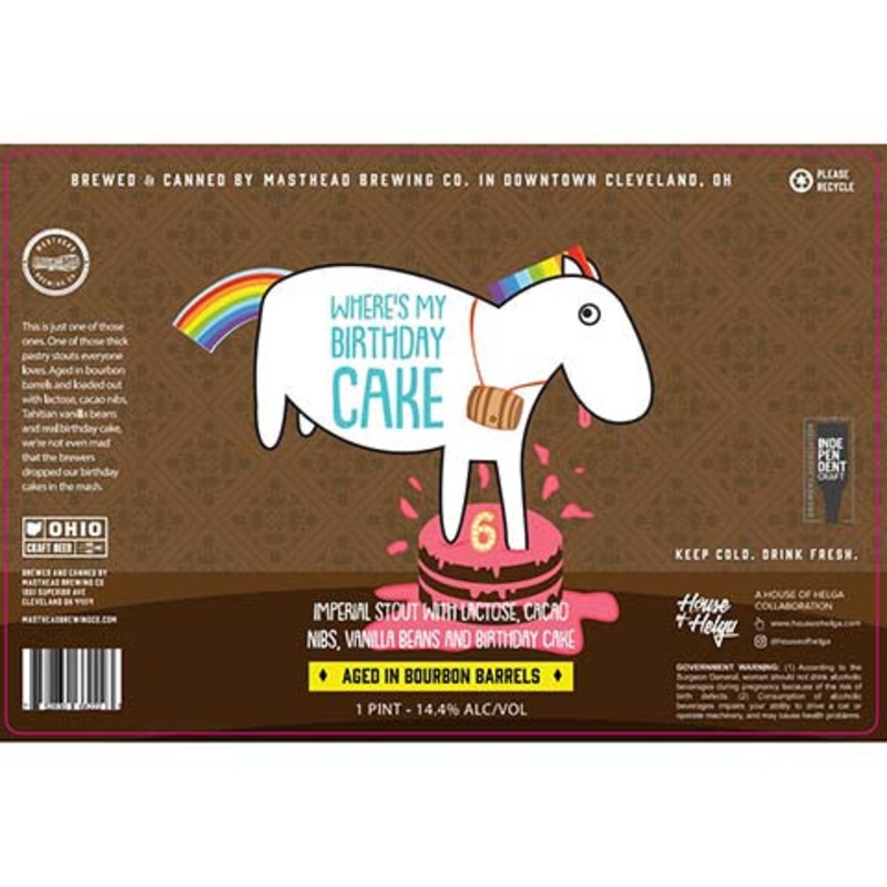 Masthead Where’s My Birthday Cake? Imperial Stout 16OZ SINGLE CAN