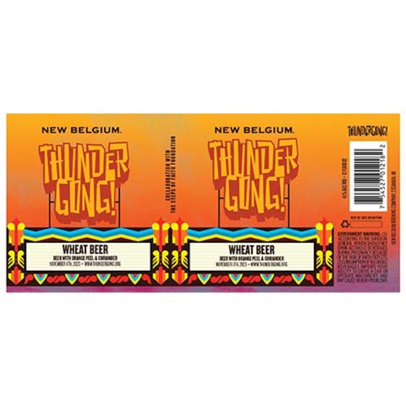 New Belgium Thunder Gong! Wheat Beer 12OZ SINGLE CAN