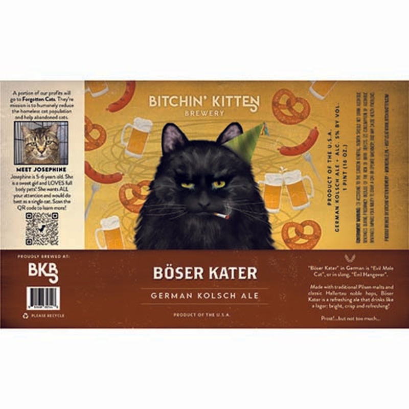 Bitchin’ Kitten Boser Kater Kolsch Ale 16OZ SINGLE CAN