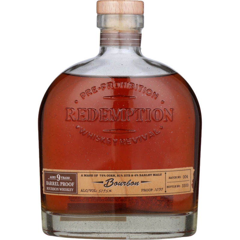 REDEMPTION STRAIGHT BOURBON BARREL PROOF 9 YR 103.9 750ML 750ML