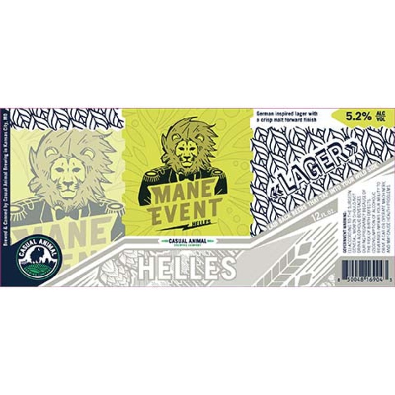 Casual Animal Mane Event Helles Lager 12OZ SINGLE CAN
