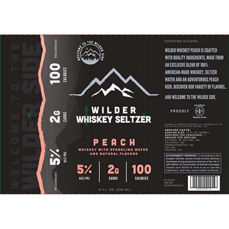 Wilder Whiskey Seltzer Peach 12OZ SINGLE CAN